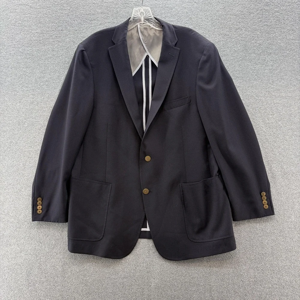 Bills Khakis Blazer Mens 44R Blue Wool Silk Mohair Sport Coat USA Jacket Preppy